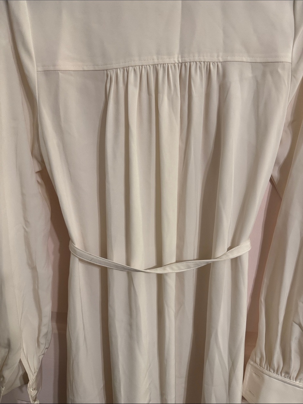 Light Cream Button-Front Maxi Shirt Dress by C O - Picture 8 of 11